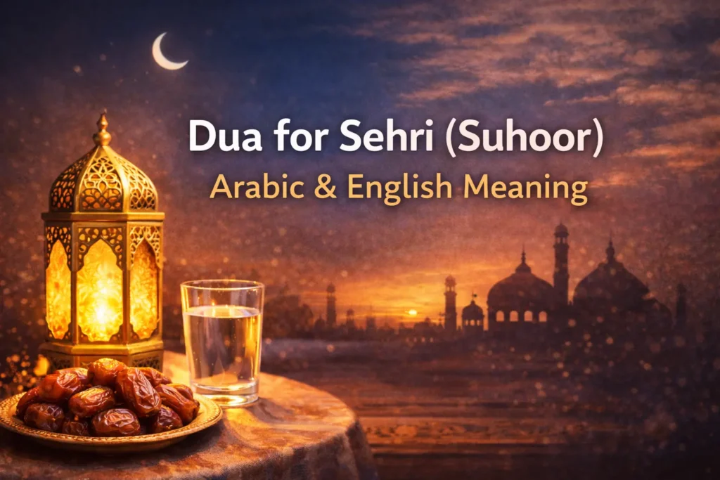 Dua for Sehri (Suhoor) Arabic & English Meaning